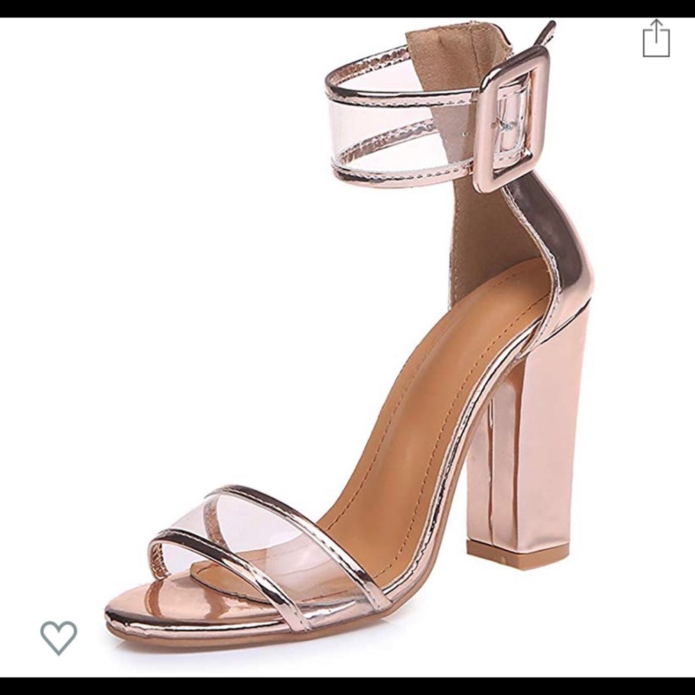 Womens Heeled Sandals Ankle Strap Block Heel !!